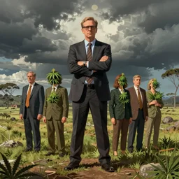 overprotective australian politicians hide cannabis from the population, caricature illustration