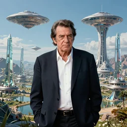 portrait of jonny cash, beautiful landscape, highly detailed, machine planet, alien utopia, glass obelisks, ufo in the sky, full of color, advanced technology, cinematic lighting, sharp focus, artstation, intricate, masterpiece, art by maria panfilova and dylan kowalski and huifeng huang