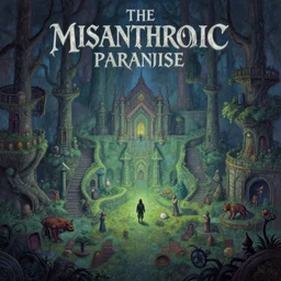 the misanthropic paradise, detailed roguelike pastel painting, grimdark fantasy, valhalla's blessing, dungeon delving joy and loneliness in complex underscapes