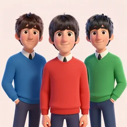 a photo of the beatles in the artstyle of pixar, vivid colors, trending on artstation