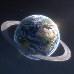 a perfect sphere within a sphere within another sphere sphere outside a sphere universe planet ring around it hyperrealism 8k
