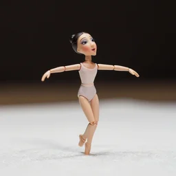 a tiny, slender dancing doll woman with a long - nosed, dark - eyed face and a pointed chin moving delicately across a white rug, knee - high, exquisite. her features were as mobile as her body, and she danced lightly, with resounding strokes of her toes. she sang breathlessly in accompaniment, making amusing little grimaces.