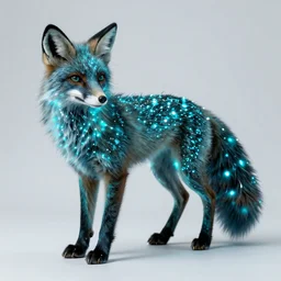 dark teal spectral glow neon teal fairy lights fox fox