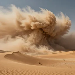 autochrome of a dust storm in desert in the style of Straylight and Dune by Villeneuve