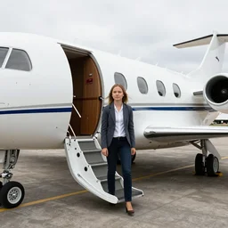 Greta Thunberg boarding her private jet, 8k