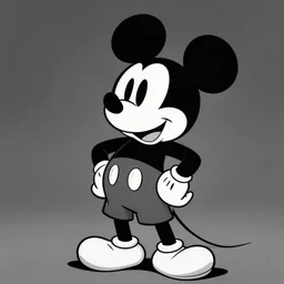 mickey mouse, black & white, b & w, film noir, dark