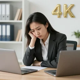 sad sales person, 4k