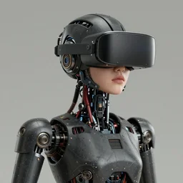 rendered in blender dark cyberpunk asian robot in a virtual reality, by francis bacon, by ayami kojima, by amano, by karol bak, greg hildebrandt, by mark brooks, by alex grey, by zdzisław beksinski, by takato yamamoto, vintage style, high resolution, ultra detailed, close - up wide portrait