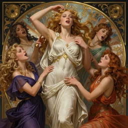 ultra realistic illustration, a stunningly beautiful greek goddess of chaos in the throes of ecstasy played by jordyn jones and dove cameron and margot robbie and taylor swift and megan fox and natalie dormer, intricate, elegant, highly detailed, digital painting, artstation, concept art, smooth, sharp focus, illustration, art by artgerm and greg rutkowski and alphonse mucha