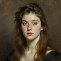 portrait of flayn, hyperrealistic, in the style of john singer sargent, oil painting