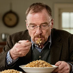 walter white eating barley, photography,