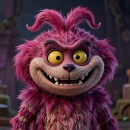 photorealistic portrait of angry Cheshire, inspired by Tim Burton, detailed, unreal engine 4k
