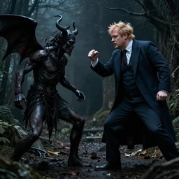 Boris johsons fighting satan in the underworld