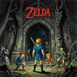 an airbrush depiction of the foreboding entrance to the first dungeon from the legend of zelda ( 1 9 8 6 ), by george bellows, by lindsay pickett, by hiroo isono, by ralph bakshi, death stranding aesthetic,