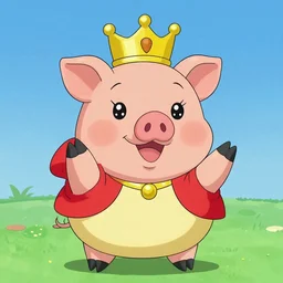 90s colorful pig queen