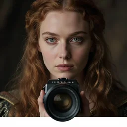 an emotionally intense portrait closeup 5 0 mm photograph by mert alas of morgan le fay, a powerful and ambiguous enchantress from the arthurian legends, gazing at the camera with an intelligent and thoughtful look, hasselblad f 1. 8 lens