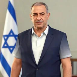 portrait of Benny Gantz Defense Minister of Israel as a GTA v character. GTA v loading screen illustration by martin ansin, matt bors