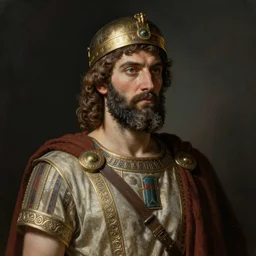 portrait of king burebista of dacia by rembrandt, by john singer sargent, detailed, wearing dacian clothes, haunting, ancient dacian, elite, elegant, dark, hyper detailed, concept art,