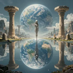 symmetry!! the ancient anunaki looked down upon earth, ancient astronauts, surreal landscape, serene, peace, very detailed, perfect composition, perfect lighting, 4 k, trending on artstation, greg rutkowski, derek zabrocki, jacques - laurent agasse, tim white, artgerm