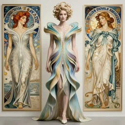 queen of jupiter by iris van herpen!!, alphonse mucha, raymond swanland, zdzisław beksinski. highly detailed!, hyper - real, beautiful!