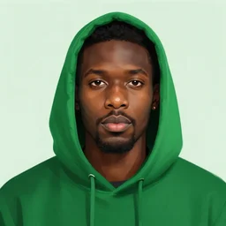 portrait of a black man programmer with green hood by greg rutkowski, digital