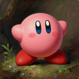 portrait painting of kirby from kirby and the forgotten land, by greg rutkowski, by caravaggio