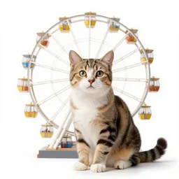!! cat!!, ferris wheel, feline, award winning photo