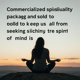 commercialized spirituality packaged and sold to keep us all from seeking the spirit within and without us all. when you've seen beyond yourself then you may find peace of mind is waiting
