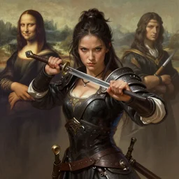 a fierce young warrior woman moments before battle, diffuse lighting, fantasy, intricate, elegant, highly detailed, archillect, lifelike, Rebel, photorealistic, digital painting, artstation, punks, illustration, concept art, smooth, kinemacolor, sharp focus, artgerm, by John Collier and Albert Aublet and Leonardo da vinci and Krenz Cushart and Artem Demura and Alphonse Mucha