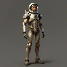male, fully body, elongated figure, space suit with a helmet, large shoulders, short torso, long thin legs, tiny feet, character sheet, digital sketch, hyperdetailed, dieselpunk, stylized character design, concept design