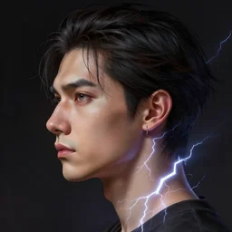 hyperdetailed profile portrait of a realistic lightning fried my gateway, by greg rutkowski, highly detailed, digital painting, artstation, smooth, sharp focus illustration, artstation hq. intricate, elegant, 8 k, unreal engine. art by wlop and artgerm and ayami kojima. dan mumford, tomokazu matsuyama, takato yamamoto