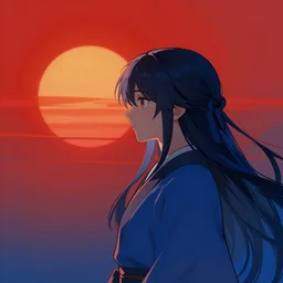 crimson and azure become as the sun, beautiful detailed digital art trending on artstation