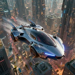 flying cars in cyberpunk city, ultrafine, highly detailed illustration, sharp focus, unreal engine highly rendered, global illumination, intricate and detailed environment