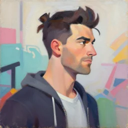 greg manchess portrait painting of alex j. murphy as overwatch character, medium shot, asymmetrical, profile picture, organic painting, sunny day, matte painting, bold shapes, hard edges, street art, trending on artstation, by huang guangjian and gil elvgren and sachin teng