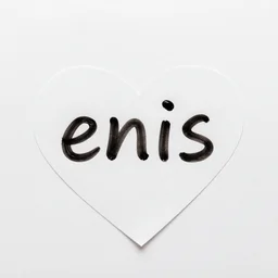 the word enis is written on a heart