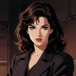 portrait of a 80's Detective woman, dramatic lighting, illustration by Greg rutkowski, yoji shinkawa, 4k, digital art, concept art, trending on artstation
