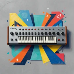 moog modular synthesizer, asymmetrical, Organic Painting , Matte Painting,  geometric shapes, hard edges, graffiti, street art:2 by Sachin Teng:4