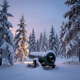 lapland, cannon snow covered trees, volymetric light, ethereal, dusk, by noah bradley and john howe