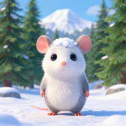 portrait of a cute snowy mountain, a lush pine forest in background, full body. pixar disney 4 k 3 d render funny animation movie oscar winning trending on artstation and behance, ratatouille style