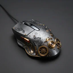cybertronic mouse, digital art, steampunk, studio lighting