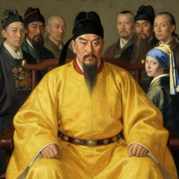 full character of a beard chinese emperor in yellow robe, painting by gaston bussiere, katsuya terada, nc wyeth, greg rutkowski, craig mullins, vermeer, frank frazetta, mucha, tom of finland, trending on artstation, jeffery catherine jones