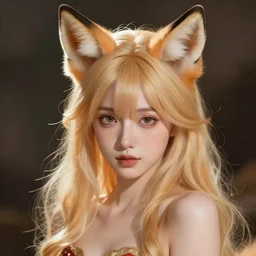 Illustration on pixiv, blonde girl with fox ears.