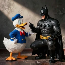 Photography, Nikon 35mm, A Batman is so happy because he has talking with Donald Tramp.