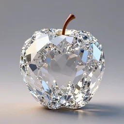Diamond apple portrait , 4k , Movie light , real life , photography , unreal engine 5