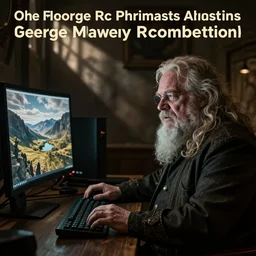 george rr martin screaming at computer