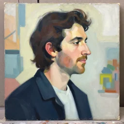 greg manchess portrait painting of folk singer, medium shot, asymmetrical, profile picture, organic painting, sunny day, matte painting, bold shapes, hard edges, street art, trending on artstation, by huang guangjian and gil elvgren and sachin teng