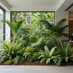 modern home interior overtaken by nature, color photograph, canon eos c 3 0 0, ƒ 1. 8, 3 5 mm, 8 k, medium - format print