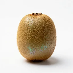 iridescent kiwi fruit, professional product shot, isolated on a pure white background, centered, entire object in frame, sharp focus, soft studio lighting