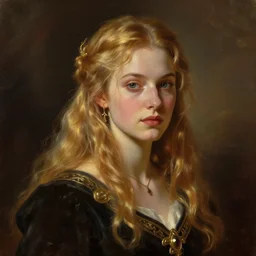 dragon age varric character portrait fancy oil painting warm light