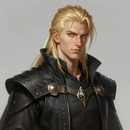 handsome man, warlock, gaunt, blonde hair, highly detailed, digital painting, artstation, concept art, smooth, sharp focus, illustration, art by krenz cushart and artem demura and alphonse mucha and tony sandoval
